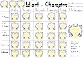 Vorschau - Arbeitsblätter - Wort-Champion (S:W/ Bunt) - Seite 1