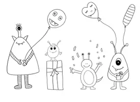Vorschau - Mal- und Bastelvorlagen - Ausmalbilder Monsterparty, Monster Ausmalbilder - Seite 3