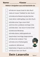 Vorschau - Arbeitsblätter - Leserolle - 13 Vorlagen für die Buchbeschreibung - Seite 2