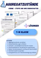 Vorschau - Stundenentwürfe - Aggregatzustände - Stoffe und ihre Eigenschaften - Deckblatt