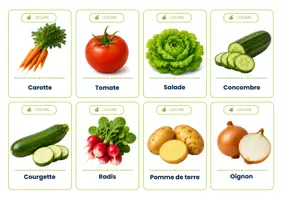 Aperçu - Cartes / Images - Les légumes du potager – 16 cartes de vocabulaire (Gratuit) - Page 2