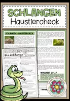 Vorschau - Arbeitsblätter - SCHLANGEN - Haustiercheck - Deckblatt