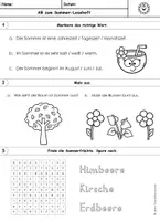 Vorschau - Arbeitsblätter - Sommer Leseheft Arbeitsblatt - Seite 1