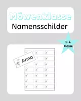 Vorschau - Poster - Möwenklasse Namensschilder Sticker Grundschule - Deckblatt