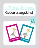 Vorschau - Bildkarten - Möwenklasse Geburtstagskind Grundschule - Deckblatt