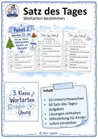 Vorschau - Unterrichtsreihen - Satz des Tages – Wortarten bestimmen | Paket 2 (Wochen 11–20) - Deckblatt