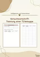 Vorschau - Arbeitsblätter - "Stoffgemische und Trennverfahren" - zwei ganze Unterrichtsstunden - Seite 1