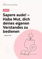 Vorschau - Arbeitsblätter - Praktische Philosophie Test Klasse 9/10: Kant, Aufklärung & Sapere aude - Deckblatt