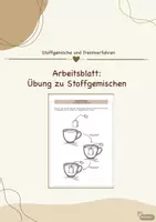 Vorschau - Arbeitsblätter - "Stoffgemische und Trennverfahren" - Übung/Hausaufgabe zu Stoffgemischen - Deckblatt
