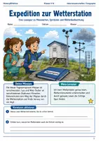 Vorschau - Spiele - Expedition Wetterstation – Lesespur Klasse 5–6 - Deckblatt