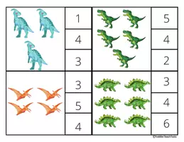 Aperçu - Matériel pour travaux manuels / dessin - Cartes à Pinces Dinosaures – Compter de 1 à 10 - Page 3