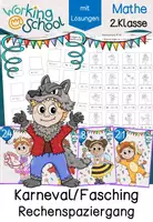 Vorschau - Arbeitsblätter - Fasching & Karneval | Zahlenraum 100 | Rechenspaziergang - Deckblatt