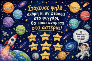 Προεπισκόπηση - Υποστηρικτικό υλικό / Ειδική αγωγή - Διαστημικός Στολισμός Τάξης – «Στόχευσε Ψηλά» - Εξώφυλλο