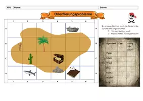 Vorschau - Arbeitsblätter - Arbeitsblätter HSU Planquadrate und Karten - Piratenpaket - Deckblatt