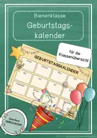 Vorschau - Poster - Bienenklasse - Geburtstagskalender / Geburtstagsübersicht - Deckblatt