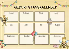 Vorschau - Poster - Bienenklasse - Geburtstagskalender / Geburtstagsübersicht - Seite 2
