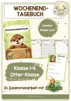 Vorschau - Anderer Materialtyp - Wochenendtagebuch - Otter Klassentier - Deckblatt