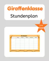 Vorschau - Anderer Materialtyp - Giraffenklasse Stundenplan Grundschule - Deckblatt