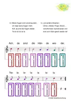 Vorschau - Arbeitsblätter - (B) Meine Hände sind verschwunden - Blockflöte + Rainbow B - Seite 1