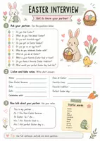 Vorschau - Arbeitsblätter - Speaking & Communication: Easter – 12 Partner-Interviews & Speaking Worksheets rund um Ostern & Frühlingsfeste / Englisch Klasse 5-7 - Seite 1