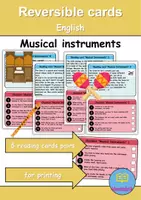 Vorschau - Spiele - Reading task cards: Musikinstrumente / musical instruments - Englisch (Wendekarten) - Deckblatt