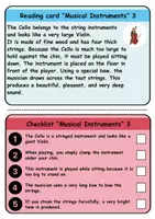 Vorschau - Spiele - Reading task cards: Musikinstrumente / musical instruments - Englisch (Wendekarten) - Seite 3