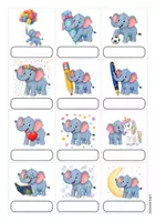 Vorschau - Mal- und Bastelvorlagen - Elefantenklasse - Garderobenschilder (Klassentier) - Seite 2