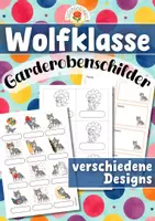 Vorschau - Mal- und Bastelvorlagen - Wolfklasse - Garderobenschilder (Klassentier) - Deckblatt