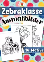 Vorschau - Mal- und Bastelvorlagen - Zebraklasse - Ausmalbilder (Klassentier) - Deckblatt