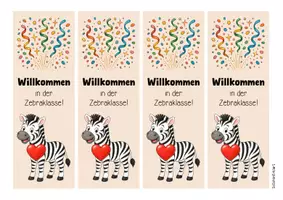 Vorschau - Mal- und Bastelvorlagen - Zebraklasse - Lesezeichen (Klassentier) - Seite 3