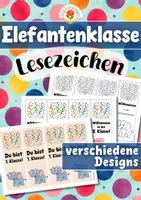 Vorschau - Mal- und Bastelvorlagen - Elefantenklasse - Lesezeichen (Klassentier) - Deckblatt