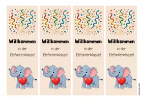 Vorschau - Mal- und Bastelvorlagen - Elefantenklasse - Lesezeichen (Klassentier) - Seite 3