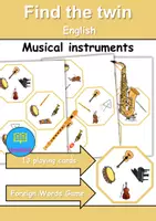 Vorschau - Mal- und Bastelvorlagen - Materialpaket - Reden / Sprechen / Speaking / Talking - Musikinstrumente / musical instruments - Englisch - Seite 1