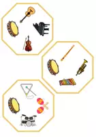 Vorschau - Mal- und Bastelvorlagen - Materialpaket - Reden / Sprechen / Speaking / Talking - Musikinstrumente / musical instruments - Englisch - Seite 3