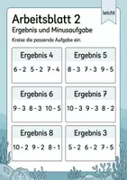 Vorschau - Arbeitsblätter - Ergebnis rückwärts finden bis 10 | Mathematik Klasse 1 | 5 Arbeitsblätter als PDF - Seite 2