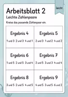 Vorschau - Arbeitsblätter - Passende Zahlenpaare zum Ergebnis finden bis 10 | Mathematik Klasse 1 | 5 Arbeitsblätter als PDF - Seite 2