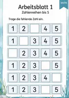 Vorschau - Arbeitsblätter - Fehlende Zahlen bis 15 | Mathematik Klasse 1 | 5 Arbeitsblätter als PDF - Seite 1