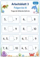 Vorschau - Arbeitsblätter - Zahlenfolgen bis 10 | Mathematik Klasse 1 | 7 Arbeitsblätter als PDF - Seite 3