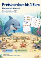 Vorschau - Arbeitsblätter - Preise ordnen bis 1 Euro | Mathematik Klasse 1 | 5 Arbeitsblätter als PDF - Deckblatt