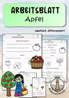 Vorschau - Arbeitsblätter - Apfel Arbeitsblatt | zum Leseheft | Klasse 1 & 2 | differenziert - Deckblatt