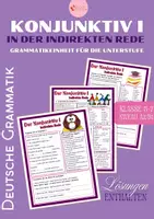 Vorschau - Arbeitsblätter - Der Konjunktiv I in der indirekte Rede – Zeitformen DaF - Deckblatt