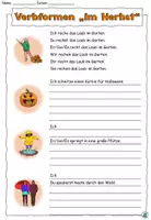 Vorschau - Arbeitsblätter - DaZ - Übungen zu Verbformen "Im Herbst" DaZ / DaF / Deutsch - Seite 1