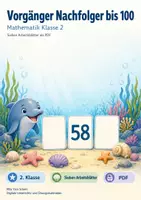 Vorschau - Arbeitsblätter - Vorgänger Nachfolger bis 100 | Mathematik Klasse 2 | 7 Arbeitsblätter als PDF - Deckblatt
