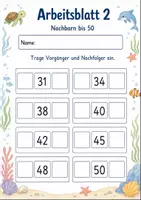 Vorschau - Arbeitsblätter - Vorgänger Nachfolger bis 100 | Mathematik Klasse 2 | 7 Arbeitsblätter als PDF - Seite 2