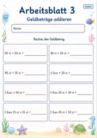 Vorschau - Arbeitsblätter - Rechnen mit Geld Klasse 2 | Mathematik Klasse 2 | 7 Arbeitsblätter als PDF - Seite 3