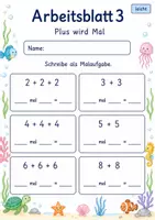 Vorschau - Arbeitsblätter - Von Plus zu Mal | Mathematik Klasse 2 | 7 Arbeitsblätter als PDF - Seite 3