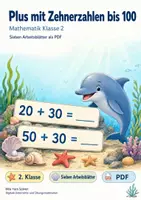Vorschau - Arbeitsblätter - Plus mit Zehnerzahlen bis 100 | Mathematik Klasse 2 | 7 Arbeitsblätter als PDF - Deckblatt