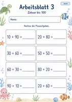 Vorschau - Arbeitsblätter - Plus mit Zehnerzahlen bis 100 | Mathematik Klasse 2 | 7 Arbeitsblätter als PDF - Seite 3