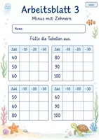 Vorschau - Arbeitsblätter - Rechentabellen bis 100 | Mathematik Klasse 2 | 7 Arbeitsblätter als PDF - Seite 3