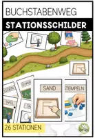 Vorschau - Stationenlernen - Buchstabenweg – 26 Stationsschilder für die Buchstabenerarbeitung | Deutsch 1. Klasse - Deckblatt